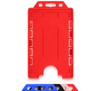 CKB LTD® - Soporte vertical de doble cara rígido para tarjetas de identificación, protector de plástico para dos tarjetas de 86 mm, 54 mm, tamaño de tarjeta de crédito CR80, color rosso juego de 10