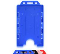 CKB LTD Soporte vertical de doble cara tarjetas de identificación doble identificación protector de plástico para dos tarjetas de 86 mm 54 mm tamaño de tarjeta de crédito CR80, color azul juego de 100