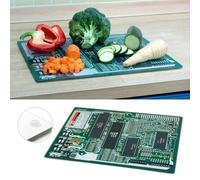CKB LTD Tabla de cortar de cristal para placa base - Protector de encimera de cocina resistente a los arañazos regalo para los amantes de la tecnología informática - Superficie higiénica e inodora con