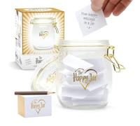 CKB LTD Tarro de cristal The Happy Jar - Un año de felicidad y positividad diaria, novedad de recuerdos alegres recuerdos, regalo cuidadoso, regalo único