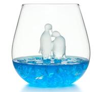 CKB LTD Vaso de cristal grande de pingüinos en un vaso de 500 ml, ideal para agua, whisky, zumos de naranja, 1 unidad