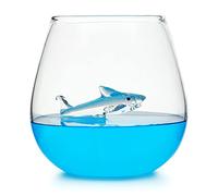 CKB LTD Vaso de cristal grande de tiburón de 500 ml, ideal para zumos de naranja y whisky de agua, 1 unidad