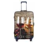 CKGODGF Art Red Wine Galsses & Grapes - Funda elástica para equipaje, funda personalizada para equipaje con cremallera., White, XL