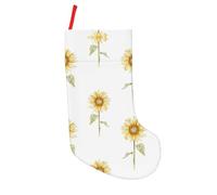 CKGODGF Calcetín de Navidad grande con estampado de girasol floreciente, 18 pulgadas, para colgar en la chimenea, para decoración navideña, 1 unidad