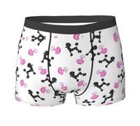 CKGODGF Calzoncillos tipo bóxer transpirables con estampado de botella de perfume y caniche para hombre, cintura ampliada, ropa interior suave y agradable al tacto, 1 pieza, Negro, XL
