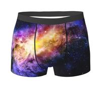 CKGODGF Calzoncillos tipo bóxer transpirables con estampado Galaxy In The Universe para hombre, cintura ampliada, ropa interior suave y agradable al tacto, 1 pieza, Negro, XL