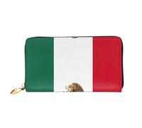 CKGODGF Cartera larga de cuero con estampado de bandera de México para hombres y mujeres con cremallera, adecuada para viajes