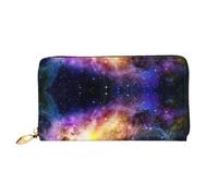CKGODGF Cartera larga de piel con estampado de galaxia en el universo para hombres y mujeres con cremallera, adecuada para viajes