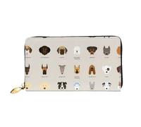 CKGODGF Cartera larga de piel con estampado de raza de perro para hombres y mujeres con cremallera, adecuada para viajes