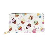 CKGODGF Delicious Cupcakes - Cartera larga de cuero para hombres y mujeres con cremallera, adecuada para viajes