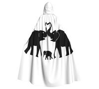 CKGODGF Disfraz de carnaval con estampado de elefante viejo y elefante joven, capas de fiesta, capas con capucha para adultos, batas de bruja, capas de moda, bata de cosplay