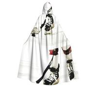 CKGODGF Disfraz de carnaval con estampado de hockey sobre hielo, capas de fiesta, capas con capucha para adultos, batas de bruja, capas de moda, bata de cosplay