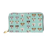 CKGODGF Divertidas carteras de piel con estampado de bulldog inglés para mujer, tarjeteros, con cierre de cremallera, para viajes