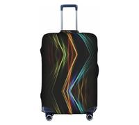 CKGODGF Funda elástica para equipaje con estampado artístico de líneas coloridas, funda personalizada para equipaje con cremallera., White, S