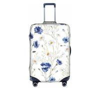CKGODGF Funda elástica para equipaje con estampado de flores silvestres y margaritas de aciano, funda de equipaje personalizada con cremallera., White, L