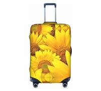 CKGODGF Funda elástica para equipaje con estampado de girasoles y flores amarillas, funda personalizada para equipaje con cremallera., White, XL