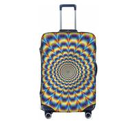 CKGODGF Funda elástica para equipaje con estampado GIF de ilusión óptica en espiral, funda de equipaje personalizada con cremallera., White, L