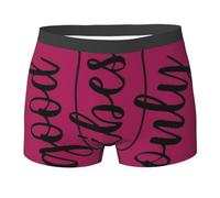 CKGODGF Good Vibes Only - Calzoncillos tipo bóxer transpirables para hombre, cintura ampliada, ropa interior suave y agradable al tacto, 1 pieza, Negro, M