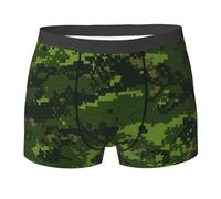 CKGODGF Green Army - Calzoncillos tipo bóxer transpirables con estampado de camuflaje digital para hombre, cintura ampliada, ropa interior suave y agradable al tacto, 1 pieza, Negro, M