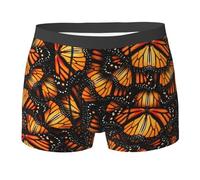 CKGODGF Heaps Of Orange Monarch Butterflies - Calzoncillos tipo bóxer transpirables para hombre, cintura ampliada, ropa interior suave y agradable al tacto, 1 pieza, Negro, M