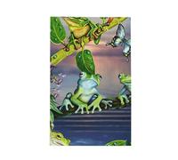 CKGODGF Many Frogs Sing On The Branches Summer Butterflies Lake Water Print - Paños de cocina absorbentes con trabillas para colgar, paños de cocina.