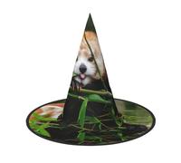 CKGODGF Pequeño mago con estampado de panda rojo, accesorios de disfraz de mago, sombrero completo de Halloween, adecuado para juegos de rol, 1 pieza