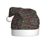 CKGODGF Sombrero de Navidad moderno y único con diseño de código de programación de programador, sombrero de Papá Noel retro, sombrero clásico de felpa para fiesta de Año Nuevo