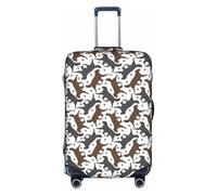CKGODGF Trotting - Funda elástica para equipaje, con revestimiento plano, con estampado de patas, funda personalizada para equipaje con cremallera., White, S