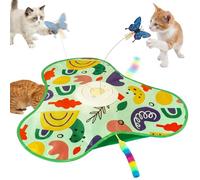Ckin Pet Interactive Cat Toy for Indoor Cats, Recargable Touch Activated Kitten Toy with Dual Motion Butterfly & Feather Tail, 3 Speed Automatic Smart Play for Ejercise & Boredom Relief