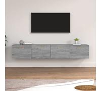 CKioict Aparador multiusos para salón, 2 unidades, gris Sonoma, 100 x 36,5 x 35 cm, material de madera para pasillo, dormitorio, salón, comedor