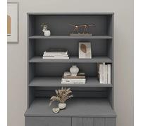 CKioict Aparador multiusos para salón, moderno aparador, parte superior HAMAR gris oscuro, 90 x 30 x 100 cm, madera maciza para salón, dormitorio, pasillo