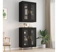 CKioict Aparador multiusos para salón, moderno, color negro, 69,5 x 34 x 90 cm, para salón, dormitorio, pasillo