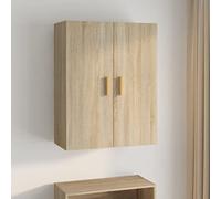 CKioict Aparador multiusos para salón, moderno, roble Sonoma, 69,5 x 34 x 90 cm, para salón, dormitorio, pasillo