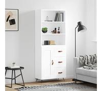 CKioict Armario de almacenamiento multiusos para dormitorio, mueble alto, color blanco, 69,5 x 34 x 180 cm, material de madera, para pasillo, dormitorio, sala de estar