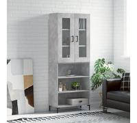 CKioict Armario de salón, mesa consola multiusos, color gris hormigón, 69,5 x 34 x 180 cm, material de madera, para entrada, pasillo, salón