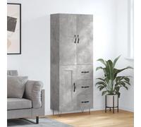 CKioict Armario de salón, mesa consola multiusos, color gris hormigón, 69,5 x 34 x 180 cm, material de madera, para entrada, pasillo, salón