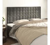 CKioict Bettzubehör Betthaupt BettkopfCabece Dormitorio Cabeceros 4 Unidades Gris Oscuro 80x5x78/88 cm Terciopelo Adecuado para Estudio, Hotel, Dormitorio