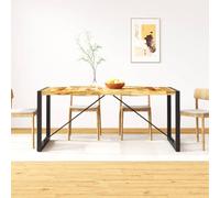 CKioict Escritorio Mesa de ordenador Mesa Salón Comedor Madera de Mango Maciza 180 cm Para Comedor, Salón, Cocina