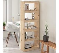 CKioict Esquinera moderna estantería de pie para salón, librería/separador de ambientes, 60 x 30 x 167,5 cm, madera maciza de pino para salón, dormitorio y oficina en casa