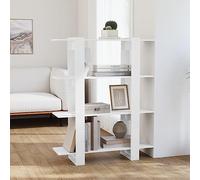 CKioict Esquinera moderna estantería de pie para salón, librería/separador de ambientes, color blanco brillante, 100 x 30 x 123,5 cm, para salón, dormitorio, oficina