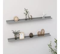 CKioict Estantería de pared para cocina, dormitorio, decoración de pared, 2 unidades, gris, 100 x 9 x 3 cm, para dormitorio, salón, baño
