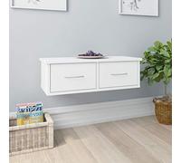 CKioict Estantería flotante para DVD, estantería para paredes, estantería de pared con cajones, color blanco, 60 x 26 x 18,5 cm, material de madera para cocina, dormitorio, salón