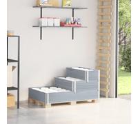 CKioict Marco de 3 compartimentos para palés, color gris, para jardín, terraza, 120 x 80 cm, madera maciza de pino