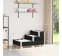 CKioict Marco para palés, 3 compartimentos, color negro, para terraza, interior, 120 x 80 cm, madera maciza