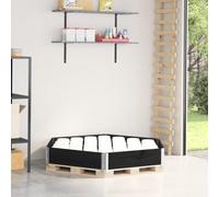 CKioict Marco para palés, color negro, maceta para plantas al aire libre, para terraza, jardín, 160 x 160 cm, madera maciza de pino