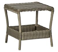 CKioict Mesa auxiliar de jardín para exteriores, 45 x 45 x 46,5 cm, poliratán, para terrazas, jardines, casas de campo