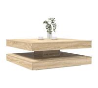 CKioict Mesa de Centro Giratoria 360 Grados con Tablero Giratorio y Estante Inferior, Mesa de Salón Moderna con Almacenamiento, Diseño Funcional y Fácil Limpieza, Material Resistente