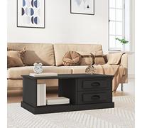 CKioict Mesa de Centro Moderna con 2 Cajones y Compartimento, Madera ContraChapada Resistente y Fácil de Limpiar, Mesa Auxiliar para Sala de Estar y Organización del Hogar