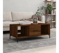 CKioict Mesa de Centro Moderna con 3 Compartimentos y Puerta - Madera Contrachapada Resistente y Patas de Hierro Estables para Sala de Estar y Organización del Hogar