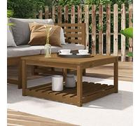 CKioict Mesa de exterior, mesa de terraza, mesa alta para exteriores, color marrón miel, 82,5 x 82,5 x 45 cm, madera maciza de pino, para jardines, céspedes, balcones
